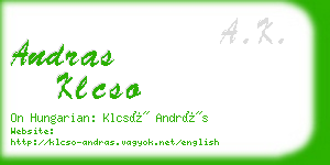 andras klcso business card